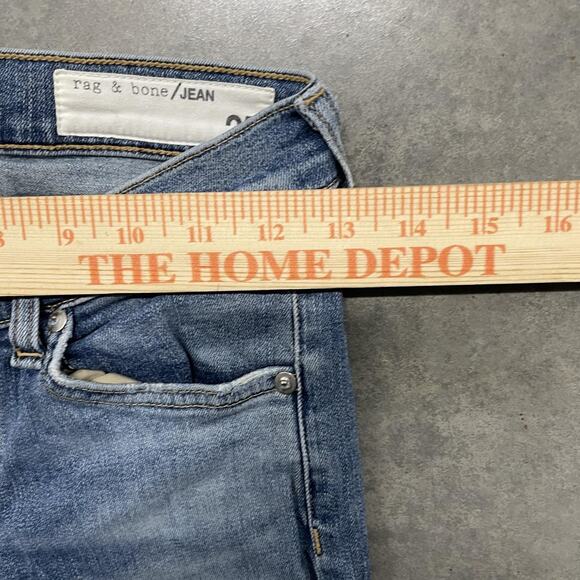 rag & bone/JEAN Capri Jeans Womens 25 Blue Light Wash Distressed Ripped Skinny - Picture 2 of 9